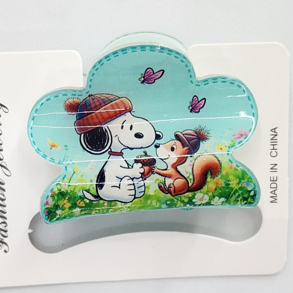 Pair of Snoopy Claw Clips Hair clips Charlie Brown Character Snoopy & Squirrel